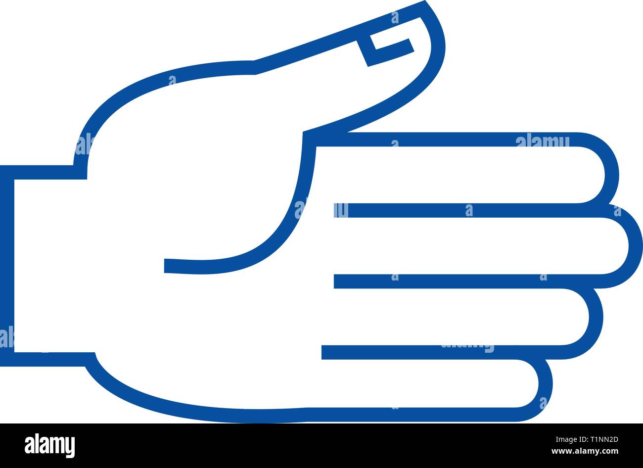 Open hand line icon concept. Open hand flat vector symbol, sign