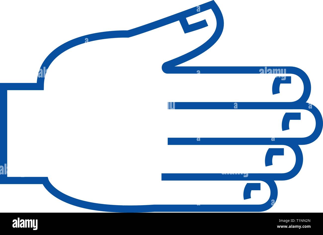 Open palm line icon concept. Open palm flat vector symbol, sign