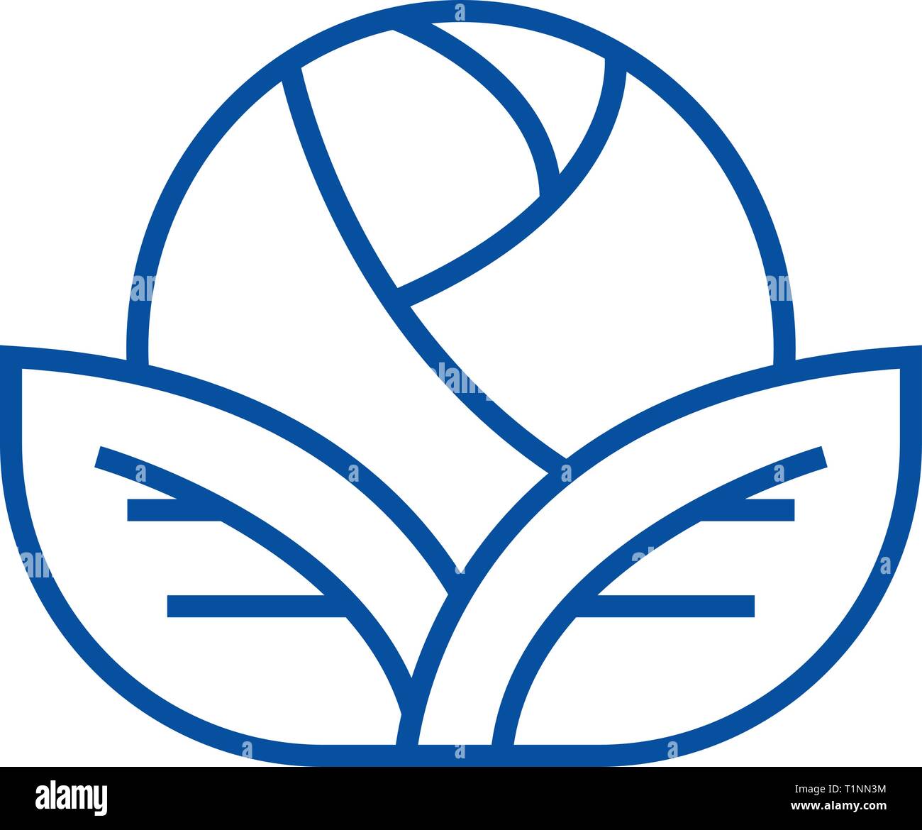 Organic cabbage line icon concept. Organic cabbage flat vector symbol ...