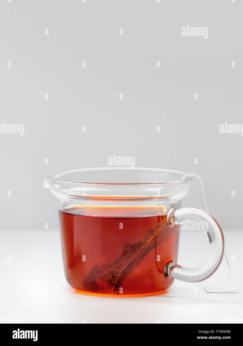 Glass kettle with bag tea. Part 36 Stock Photo Alamy