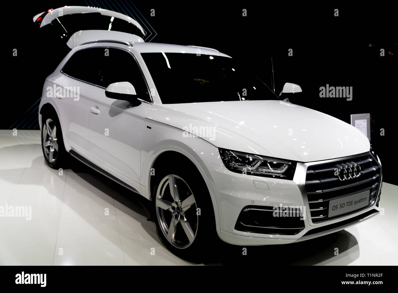 Salzburg, Austria - March 23rd, 2019: New Audi Q5 on display at the local car show Stock Photo