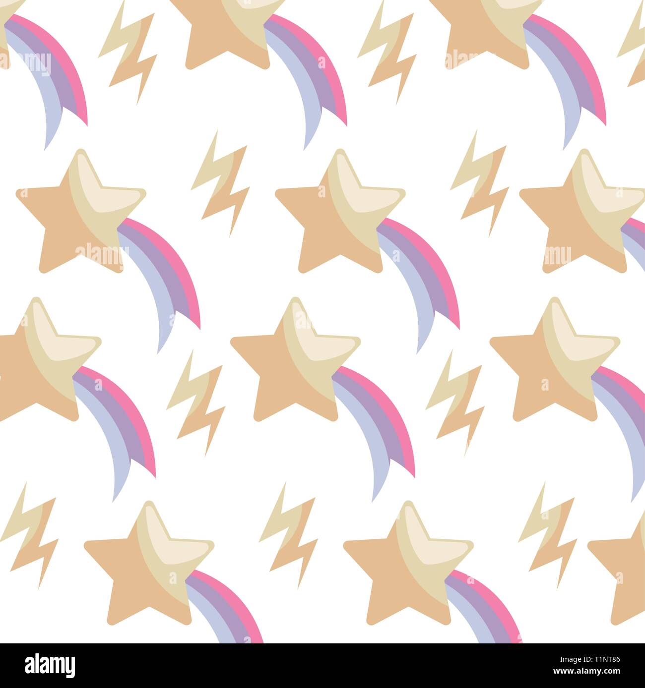 Shooting Star Shape Pattern pattern of cute shooting stars with thunderbolts vector illustration ...