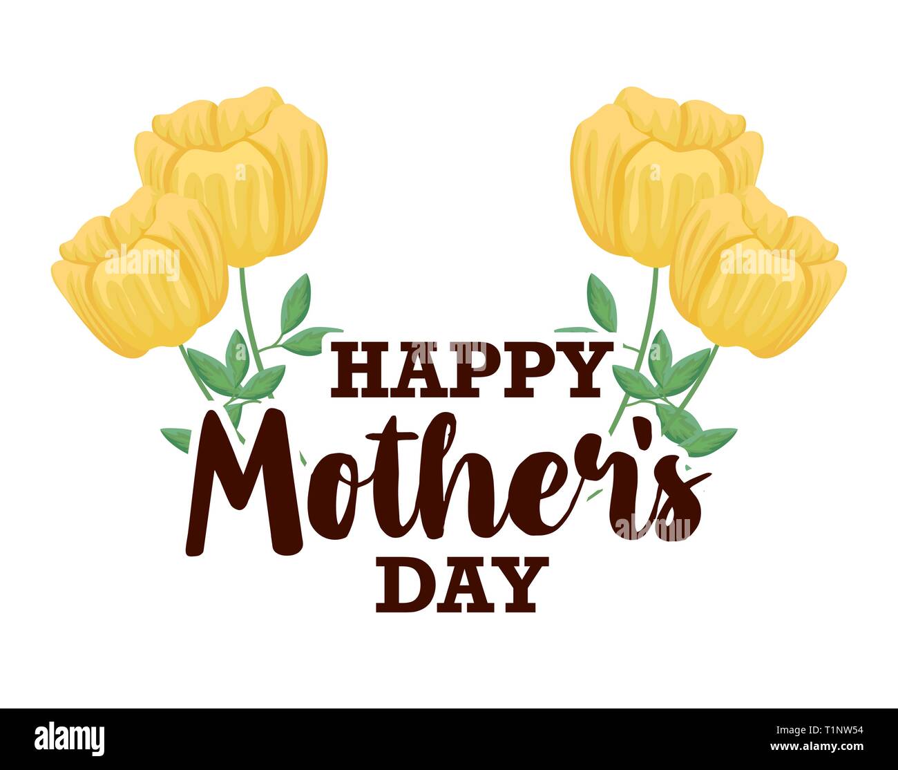 happy mother day card with flowers decoration vector illustration ...