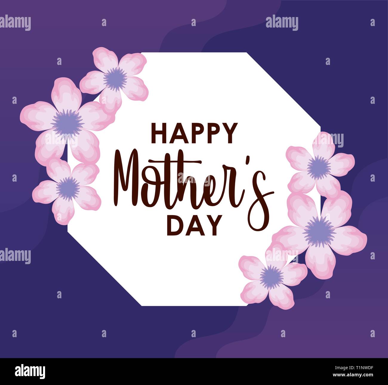 happy mother day card with flowers decoration vector illustration ...