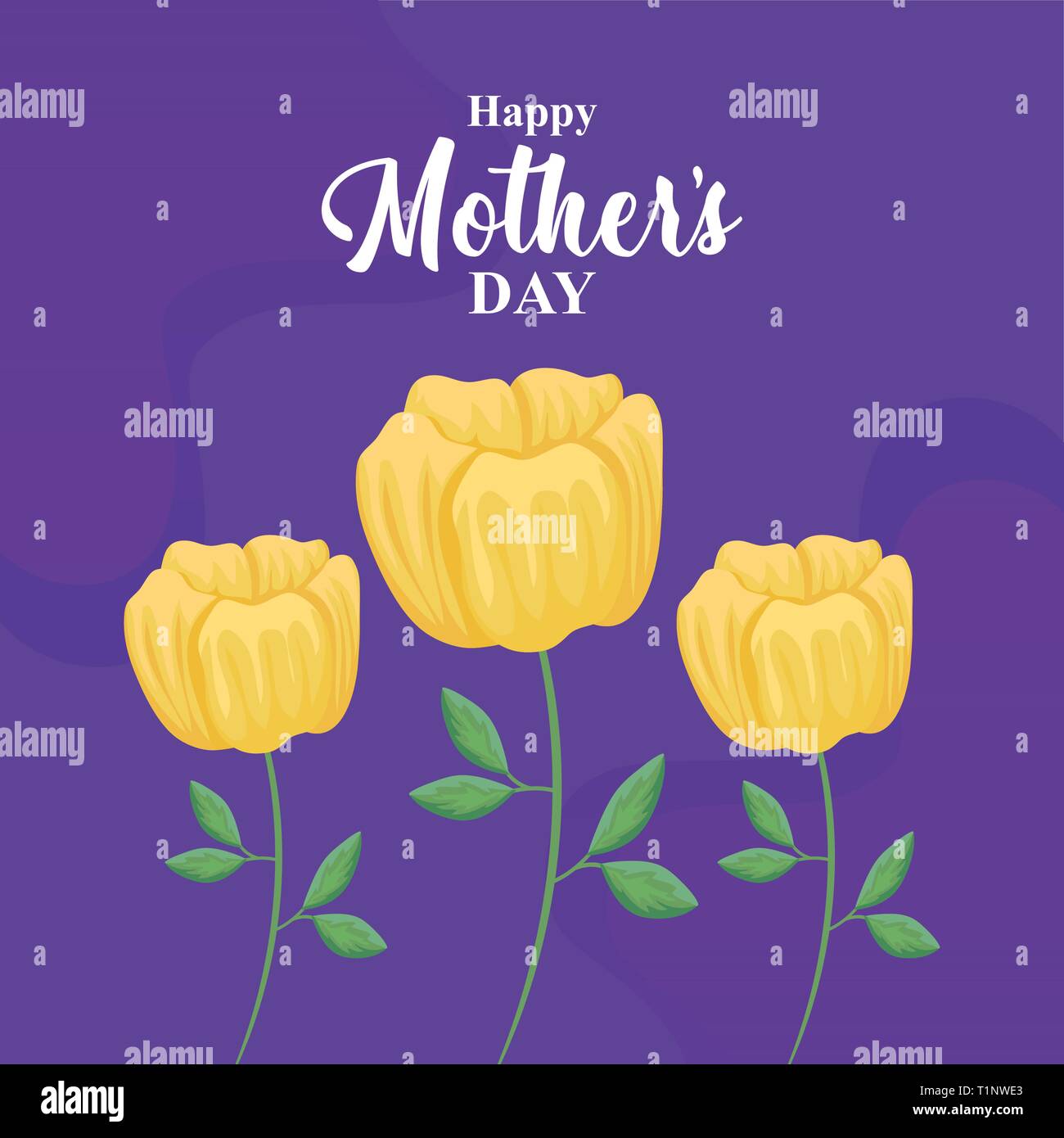 happy mother day card with flowers decoration vector illustration ...