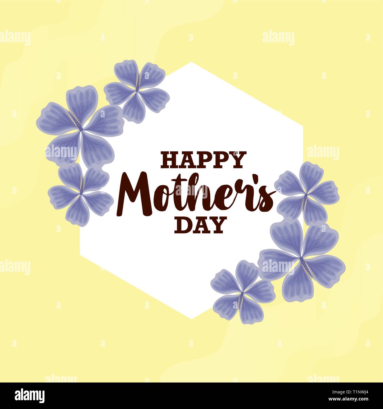 happy mother day card with flowers decoration vector illustration ...
