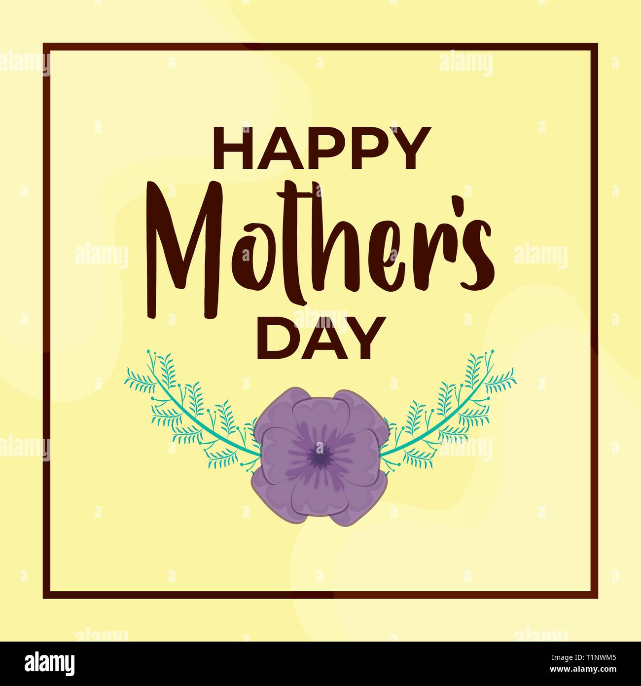 happy mother day card with flowers decoration vector illustration ...