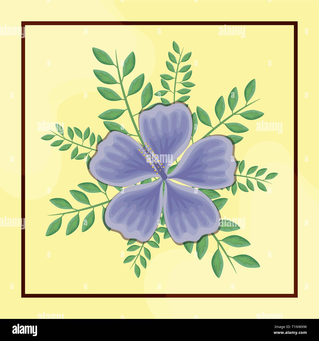 beautiful flowers with branches and leafs vector illustration design ...