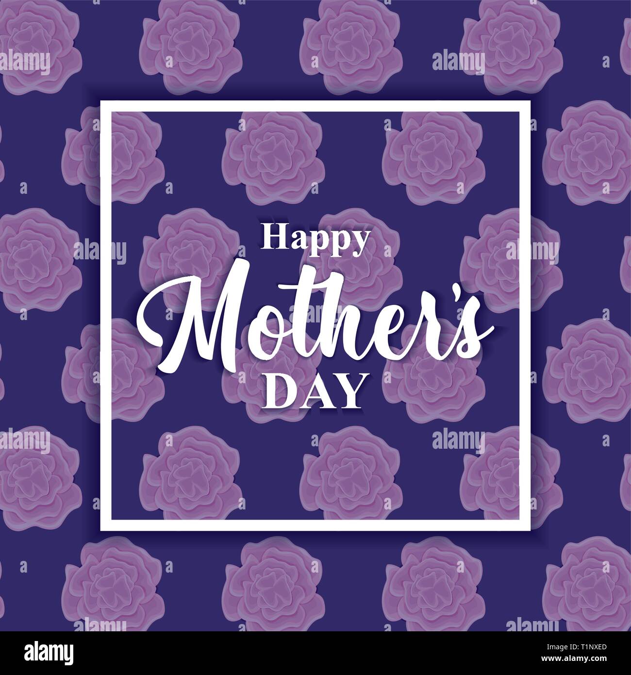 happy mother day card with pattern of flowers vector illustration ...