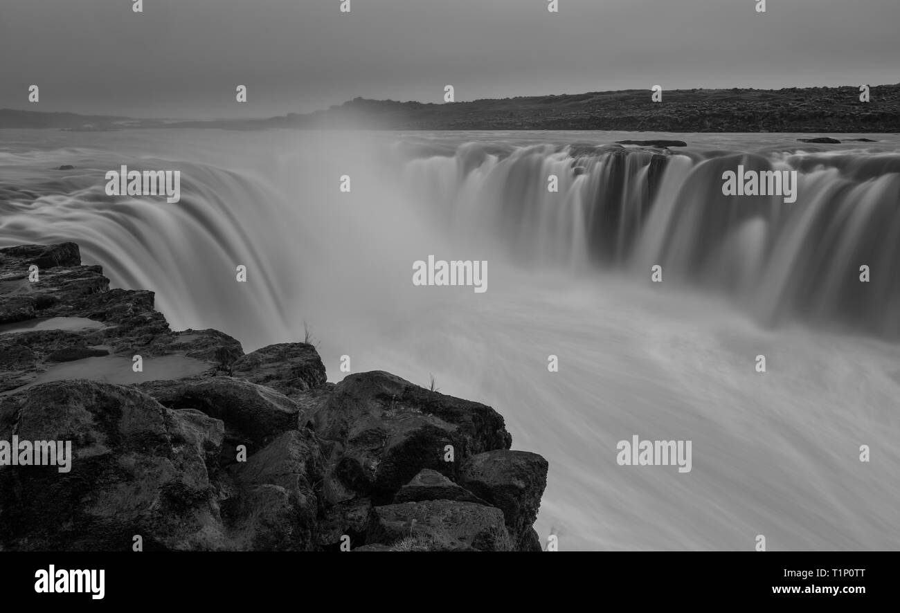 Selfoss waterfall in Vatnajokull National Park, Northeast Iceland Stock Photo