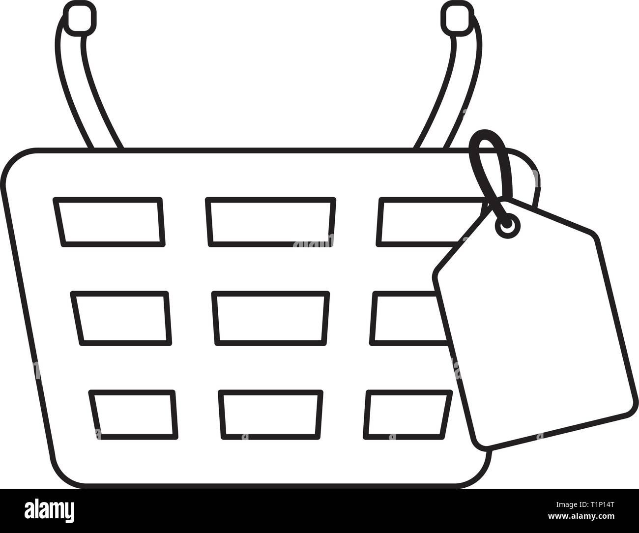 shopping basket with tag commercial vector illustration design Stock ...