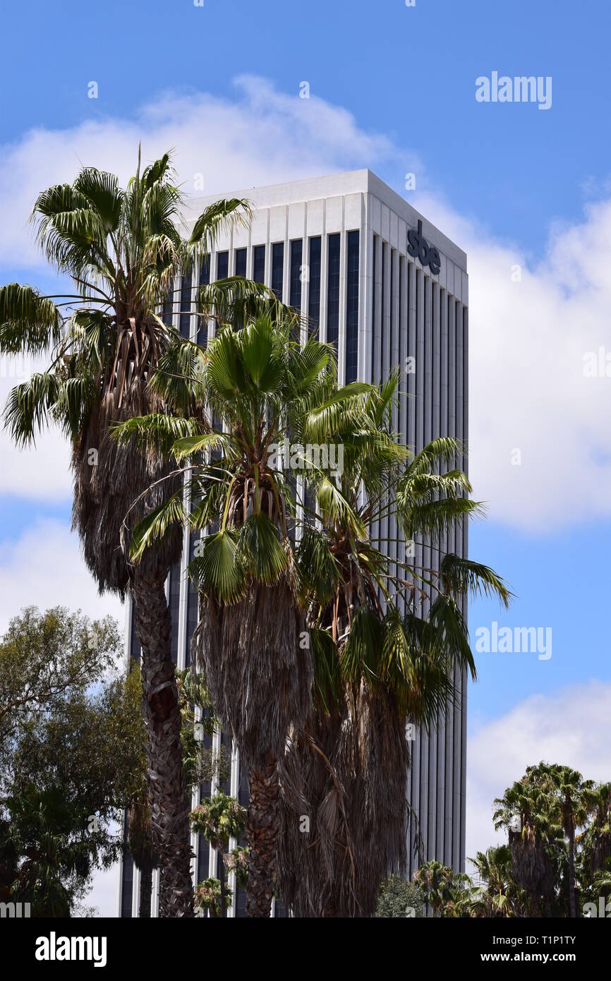 driving through Los Angeles, California Stock Photo