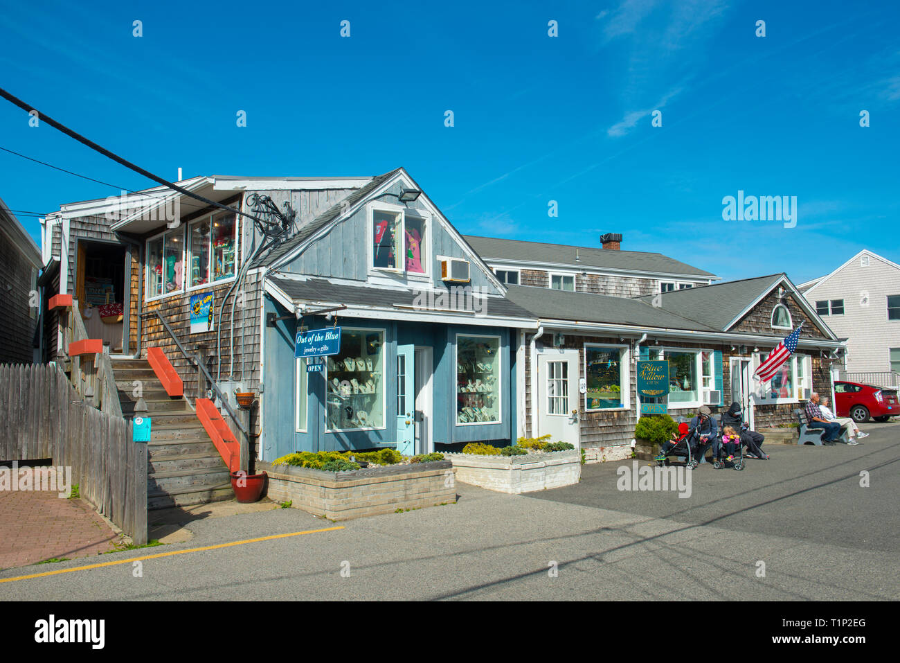 Historic buildings and shops in Perkins Cove in Ogunquit, Maine, USA