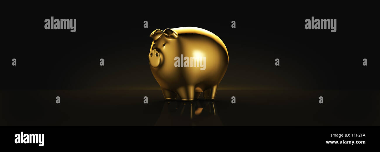 3d rendering gold piggy hi-res stock photography and images - Alamy