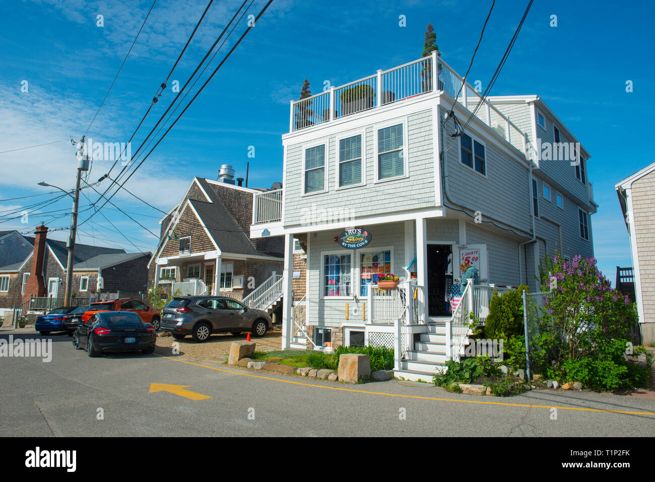 Historic buildings and shops in Perkins Cove in Ogunquit, Maine, USA