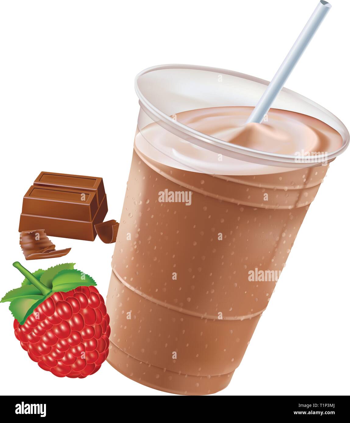 Raspberry & chocolate milkshake,vector Stock Vector Image & Art - Alamy