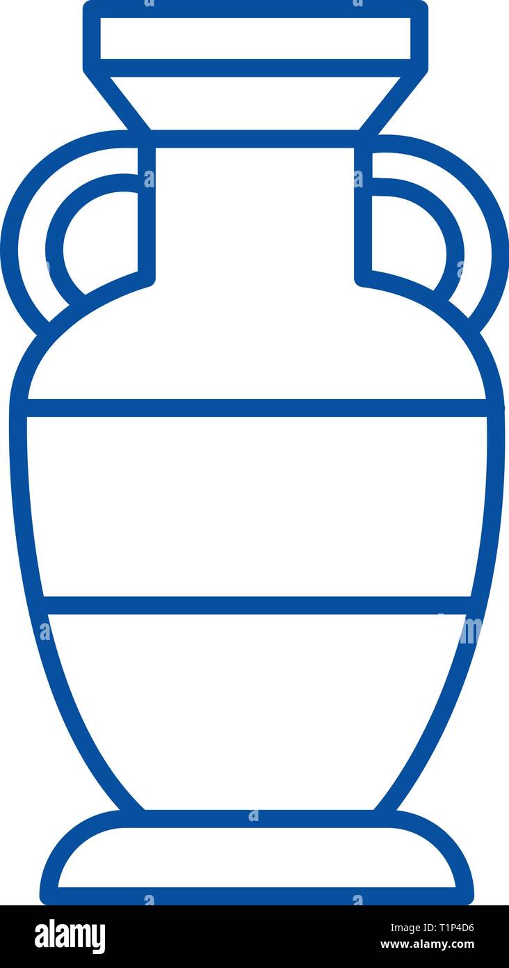 Interior vase line icon concept. Interior vase flat vector symbol, sign ...