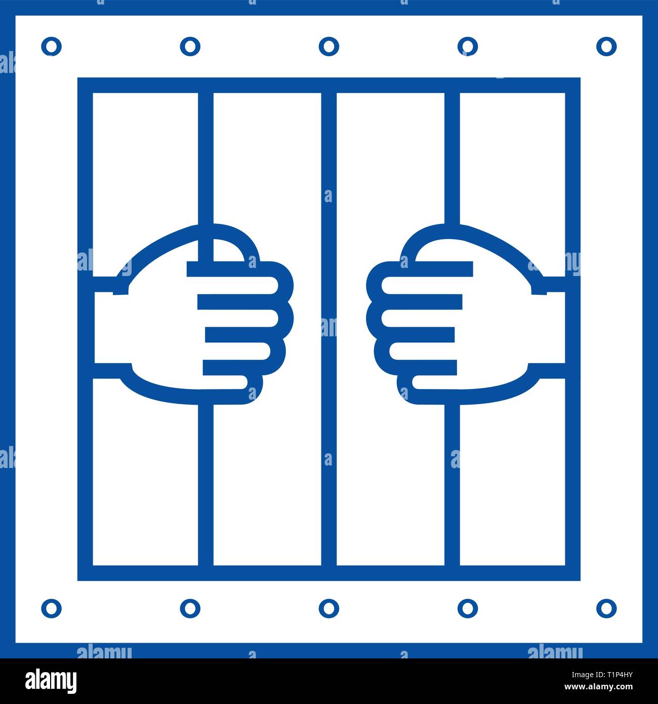 Jail line icon concept. Jail flat vector symbol, sign, outline ...