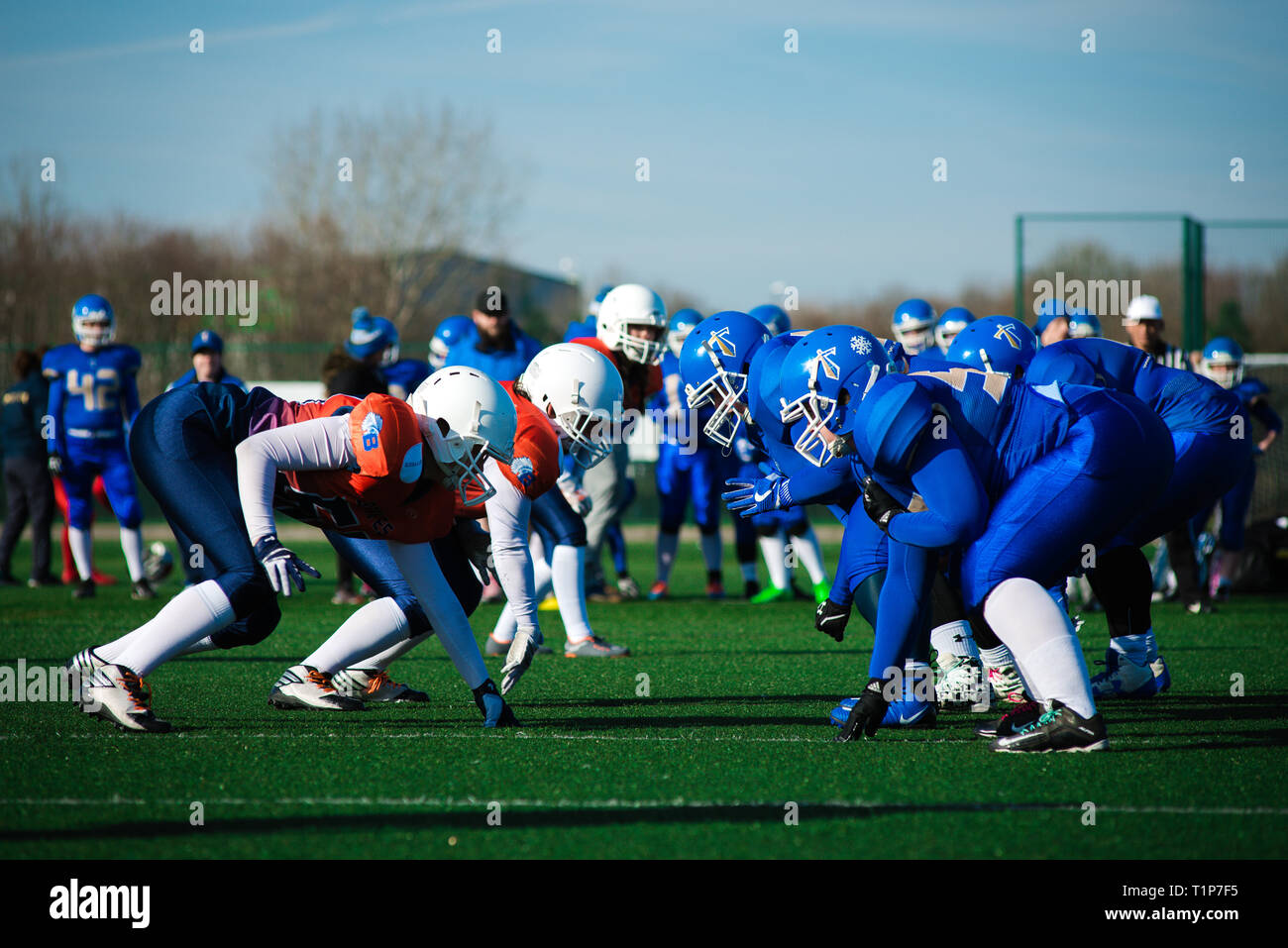 Derby Braves, female american football team Stock Photo Alamy