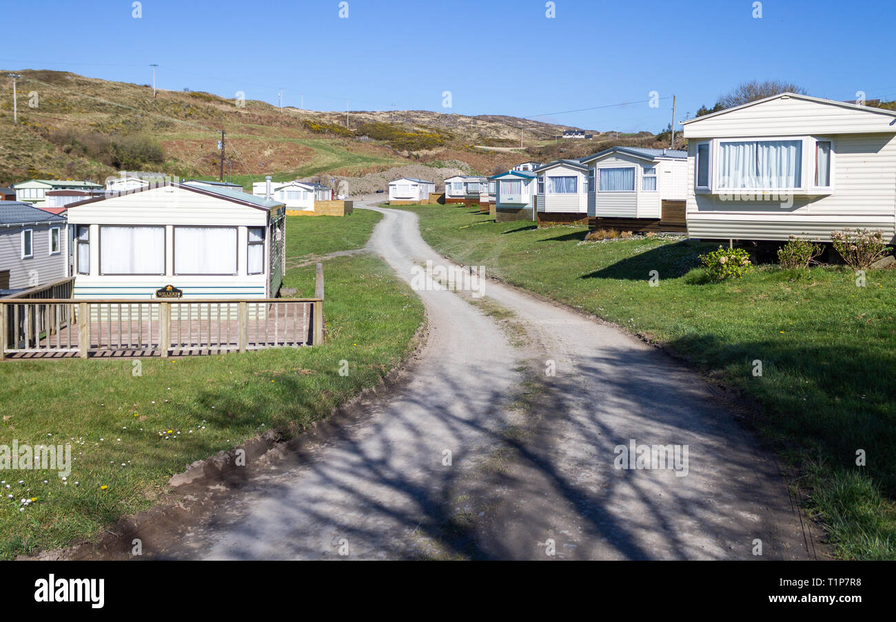 trailer or holiday home site full of holiday homes. Stock Photo