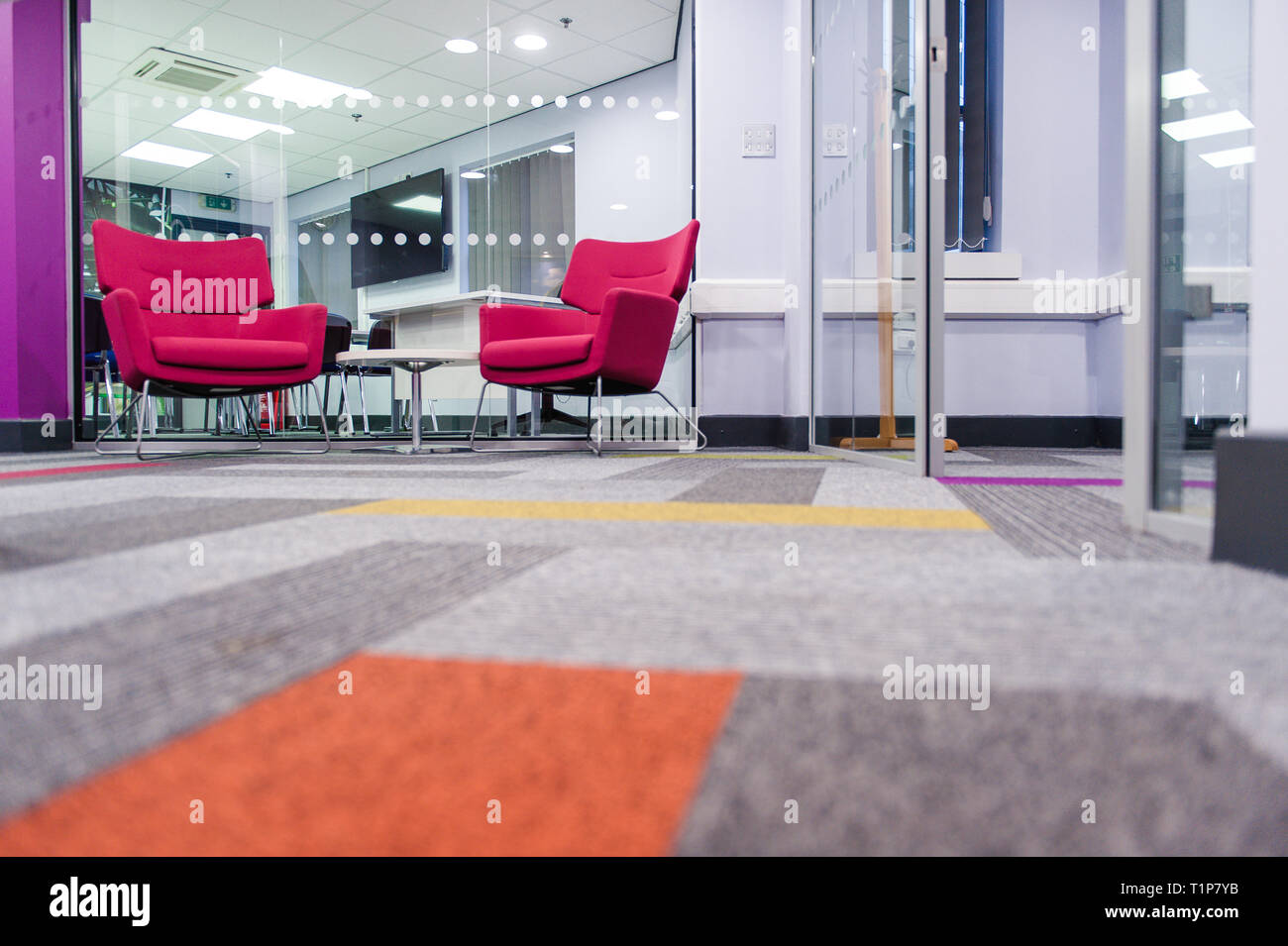 Office space carpet with chairs Stock Photo Alamy