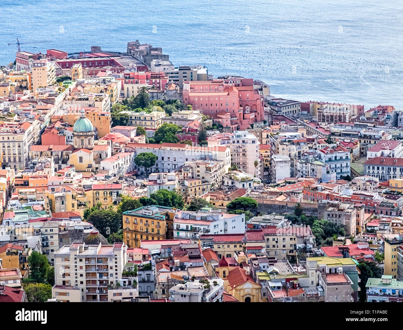 City Of Naples Viewed From Castle Saint Elmo Stock Photo