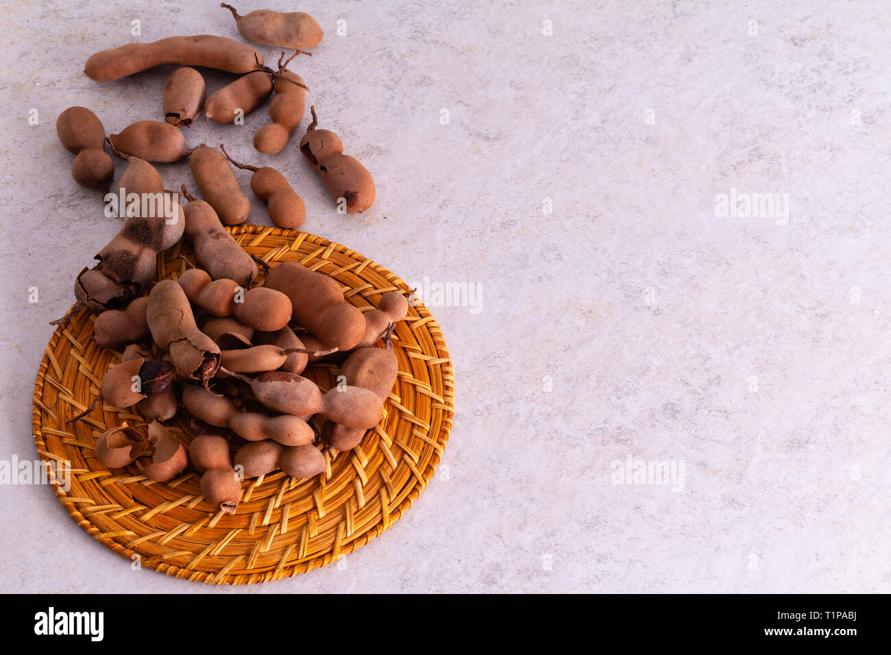 Tamarind fruit with white background Stock Photo