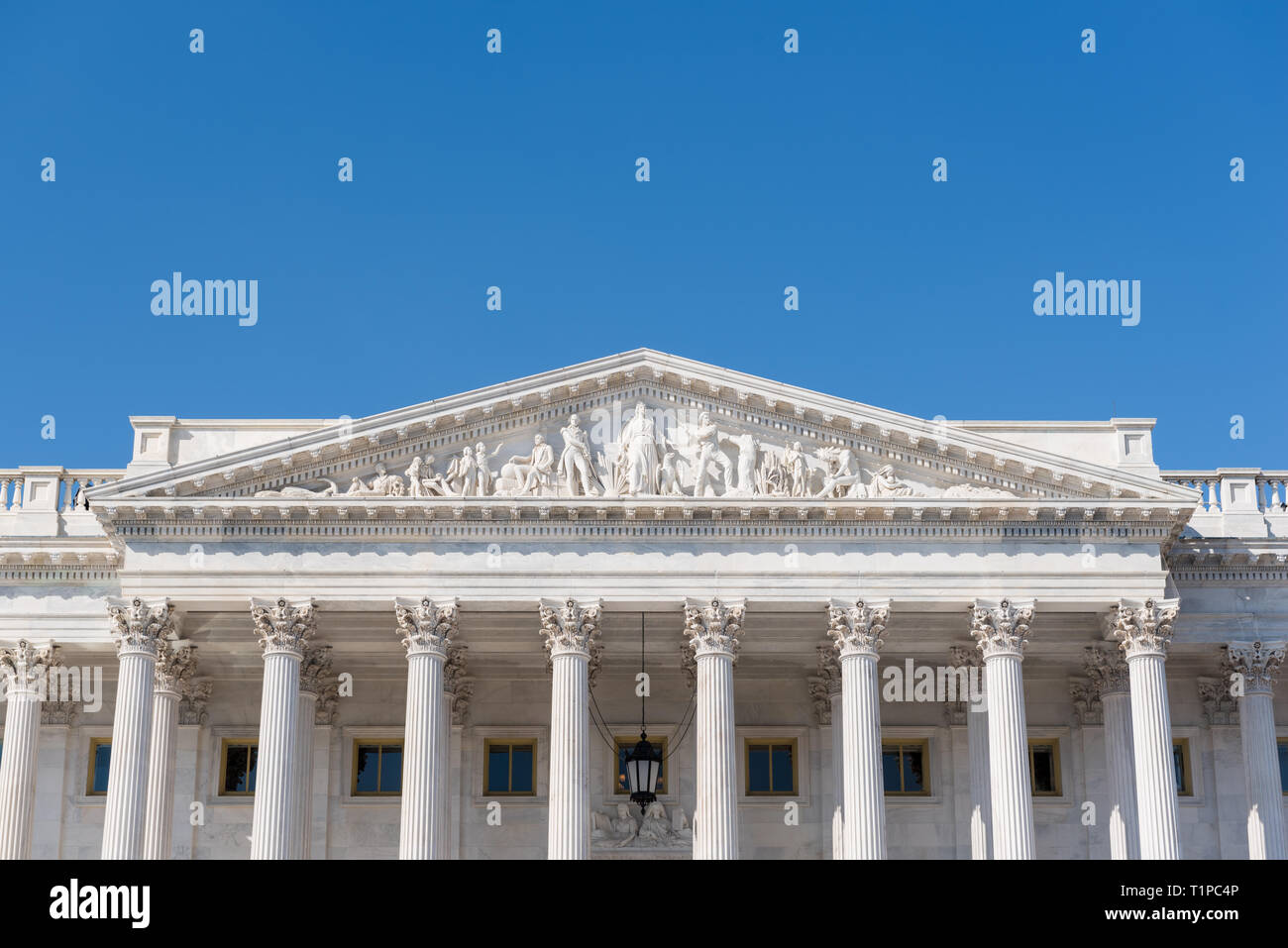 Entrance to US Senate, Capitol building, Washington DC, USA Stock Photo
