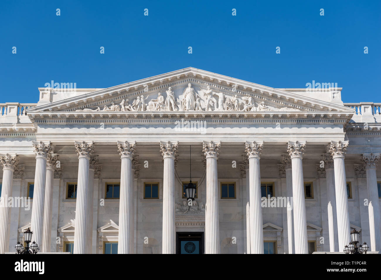 Entrance to US Senate, Capitol building, Washington DC, USA Stock Photo