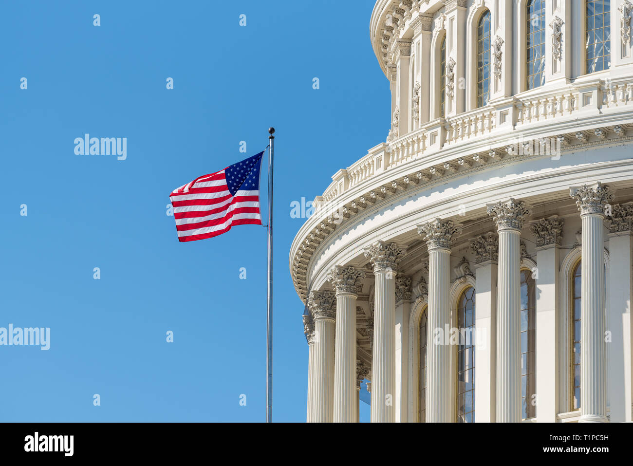 Cupola or dome of the US Capitol building in Washington DC with