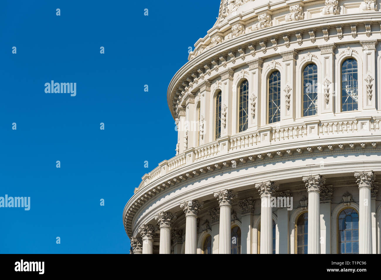 Cupola or dome of the US Capitol building in Washington DC Stock Photo