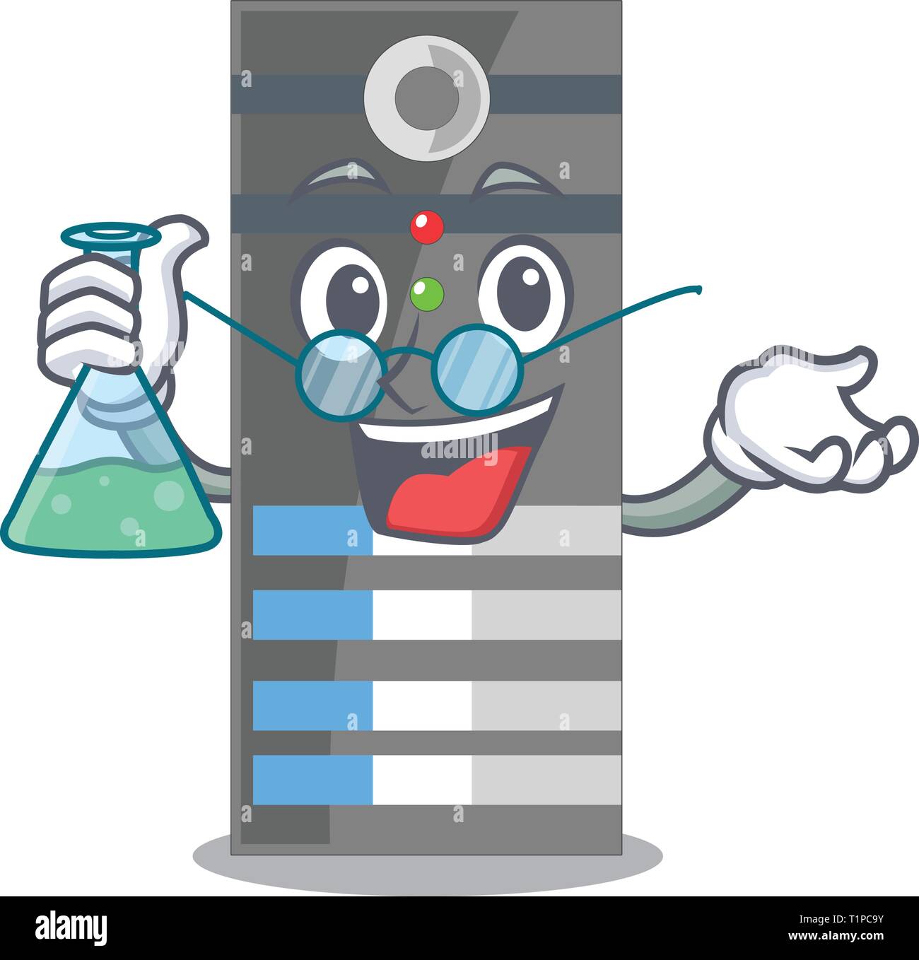 Professor data server isolated in the character vector illustration Stock Vector