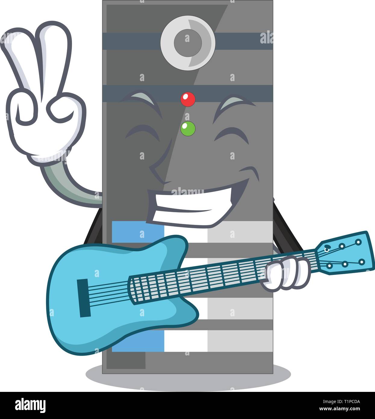 With guitar server data in the cartoon shape vector ilustration Stock ...