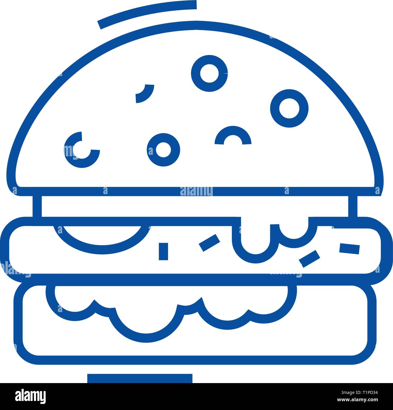 Cheese burger line icon concept. Cheese burger flat vector symbol, sign, outline illustration