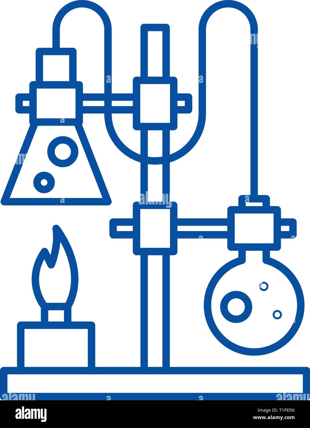 Chemistry lab line icon concept. Chemistry lab flat vector symbol, sign