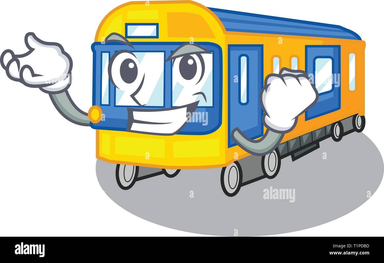 Successful subway train toys in shape mascot vector illustration Stock Vector