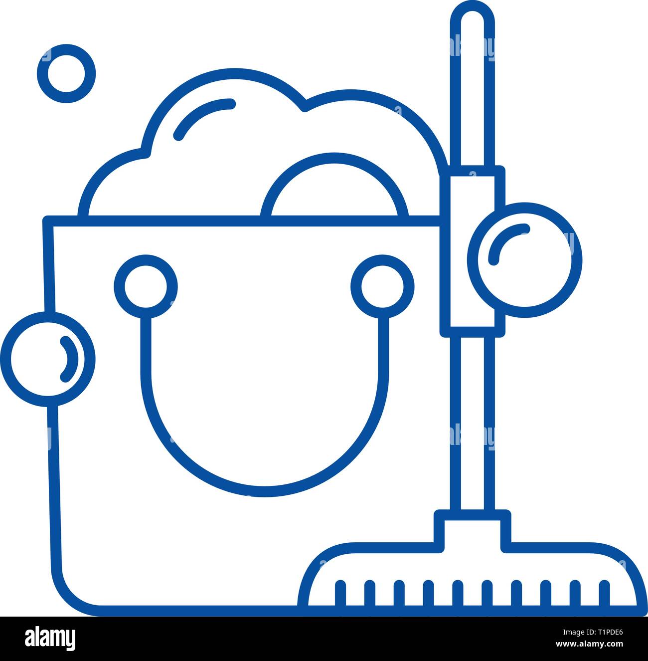 Cleaning service line icon concept. Cleaning service flat vector symbol