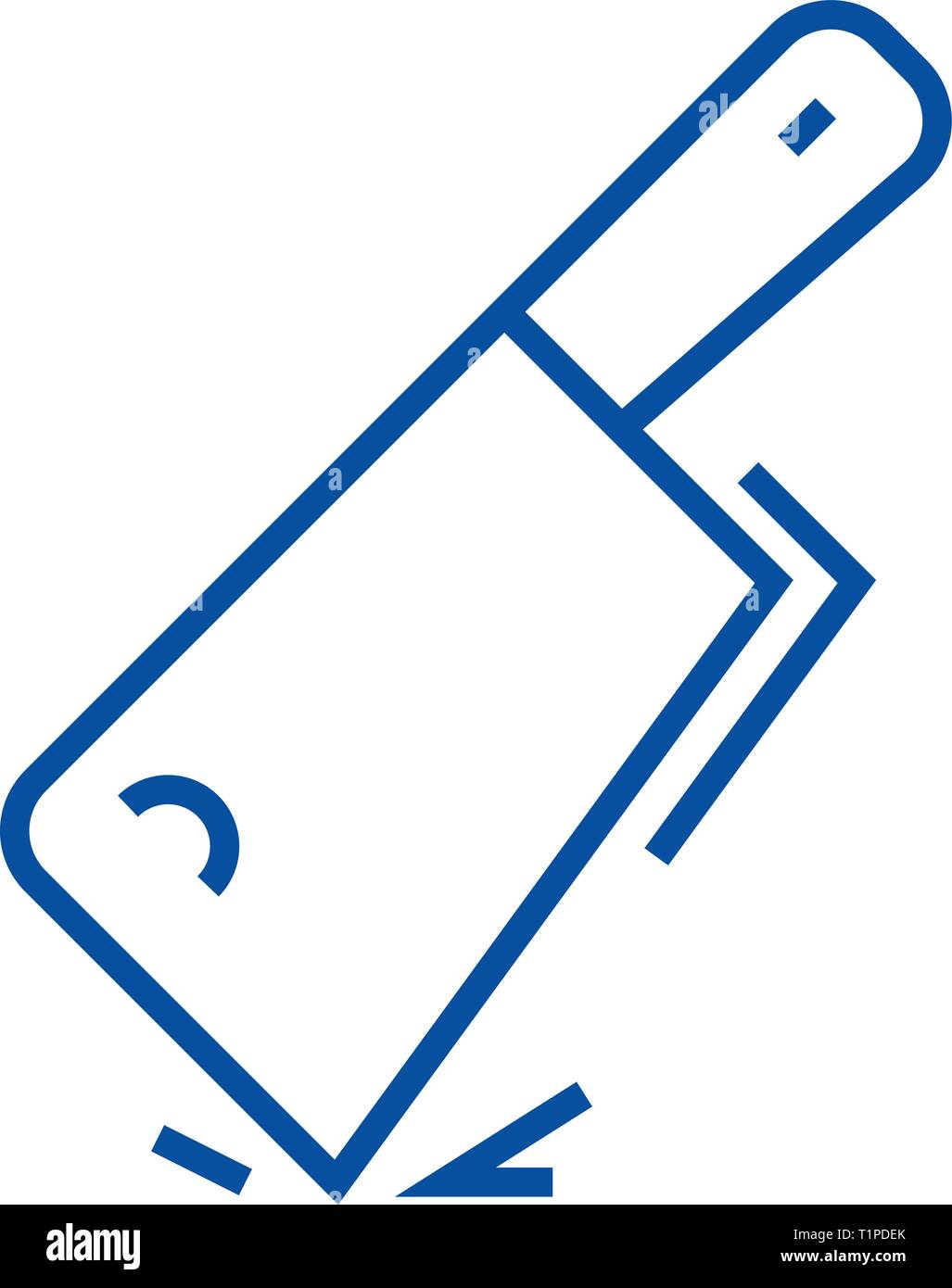 Cleaver line icon concept. Cleaver flat vector symbol, sign, outline