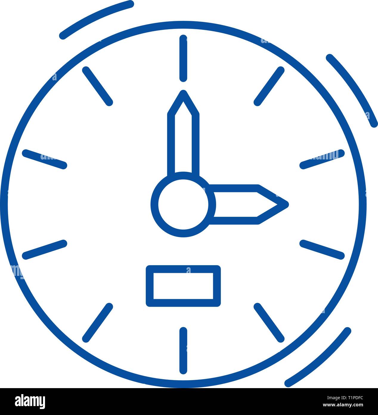 Clock line icon concept. Clock flat vector symbol, sign, outline ...