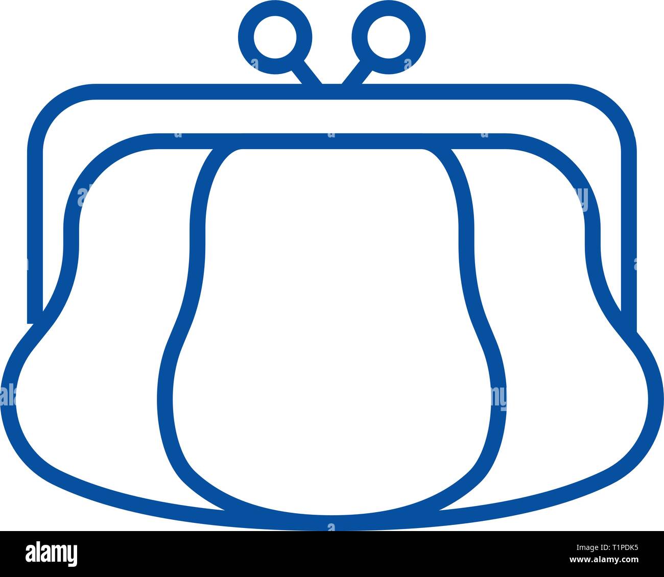 Coin purse line icon concept. Coin purse flat vector symbol, sign