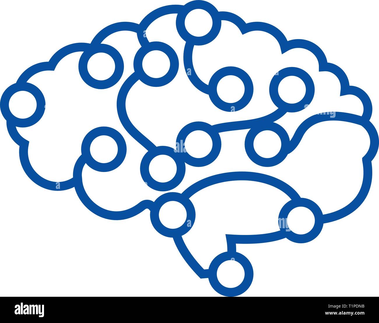 Computer brain line icon concept. Computer brain flat vector symbol, sign,  outline illustration Stock Vector Image & Art - Alamy