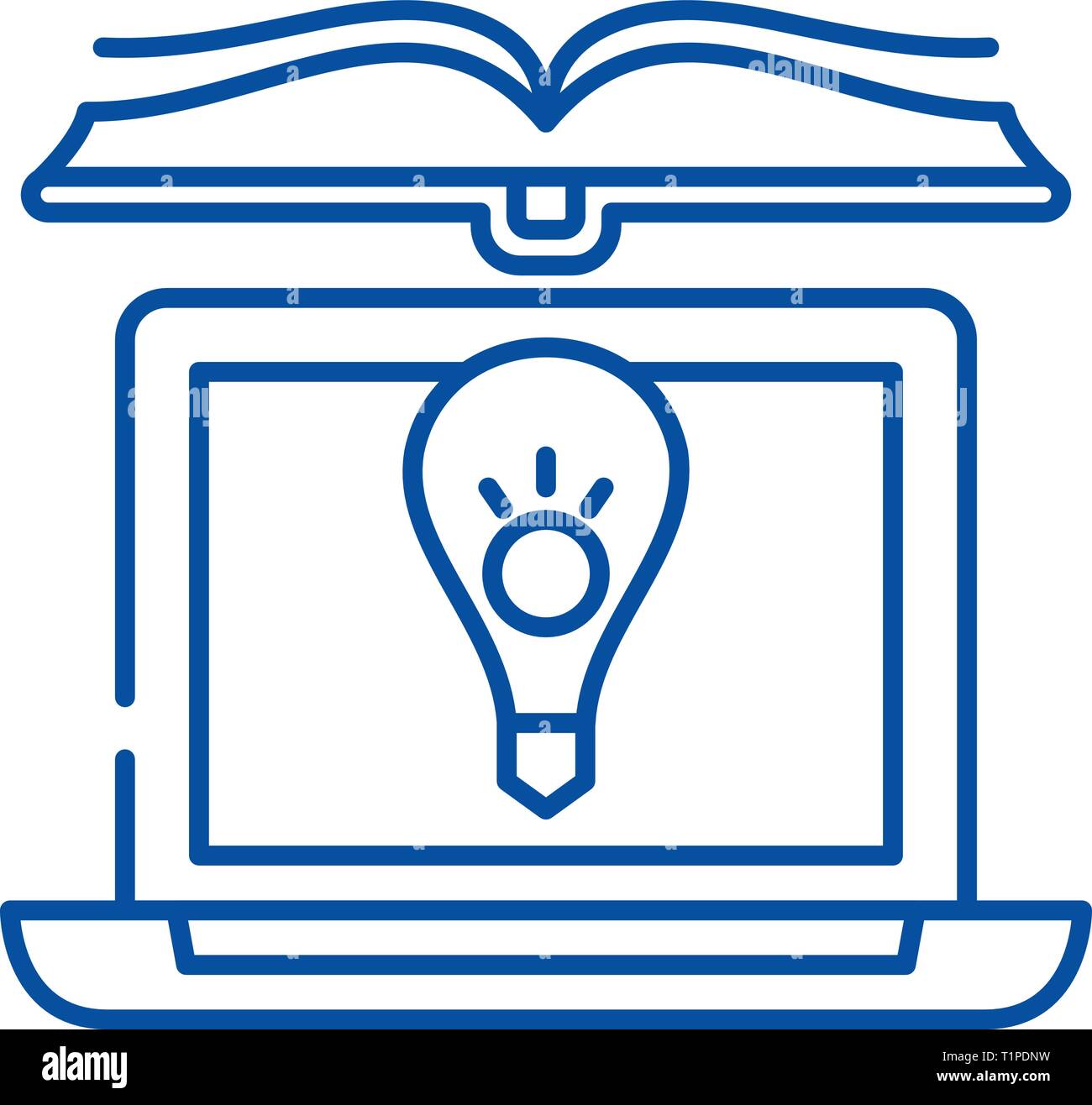 Computer knowledge line icon concept. Computer knowledge flat vector ...