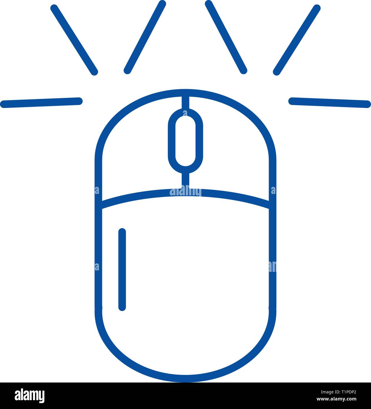 Computer mouse line icon concept. Computer mouse flat vector symbol, sign,  outline illustration Stock Vector Image & Art - Alamy