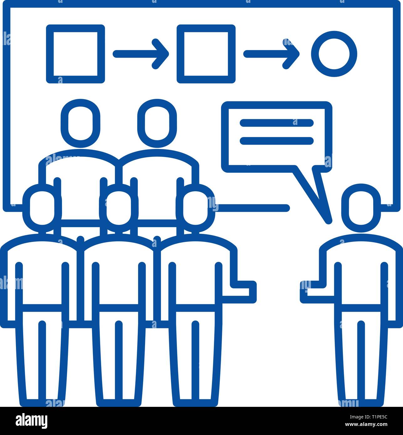 Customer segmentation line icon concept. Customer segmentation flat  vector symbol, sign, outline illustration. Stock Vector