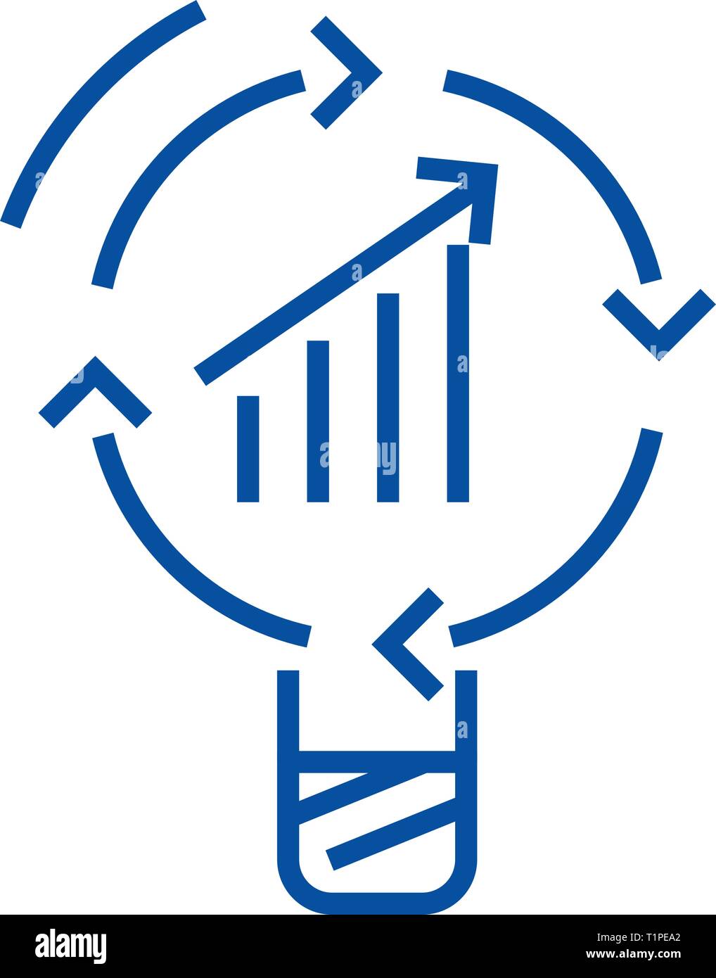 Data insight, idea line icon concept. Data insight, idea flat  vector symbol, sign, outline illustration. Stock Vector
