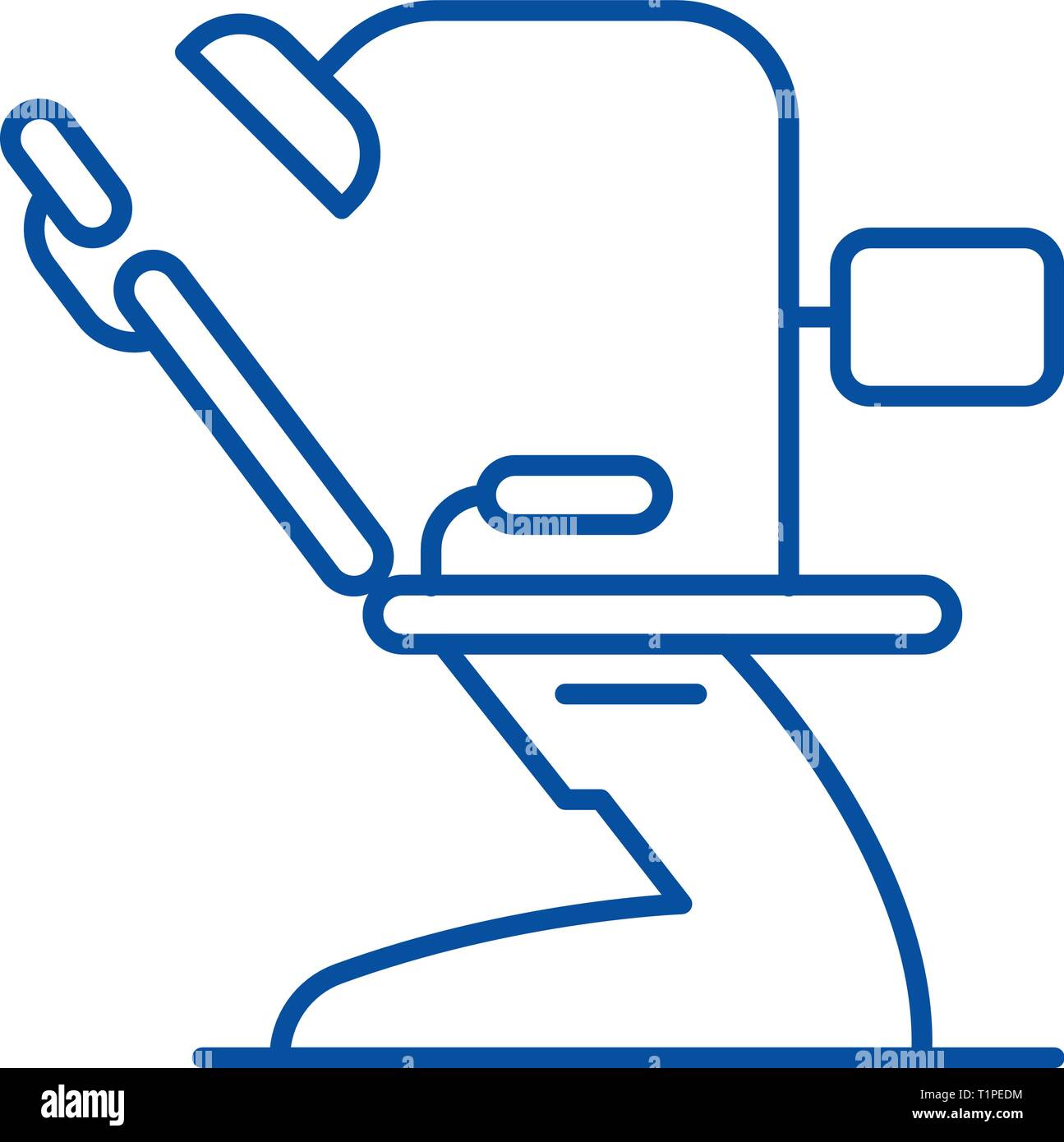 Dental office line icon concept. Dental office flat  vector symbol, sign, outline illustration. Stock Vector