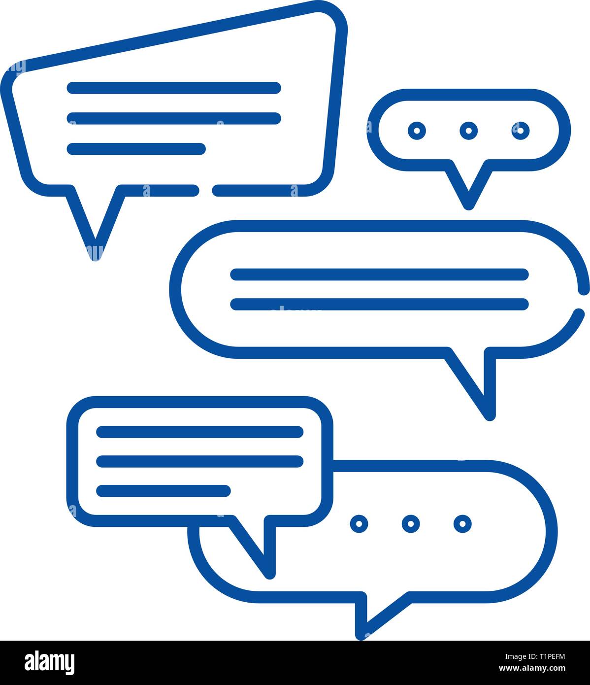 Dialog line icon concept. Dialog flat vector symbol, sign, outline ...