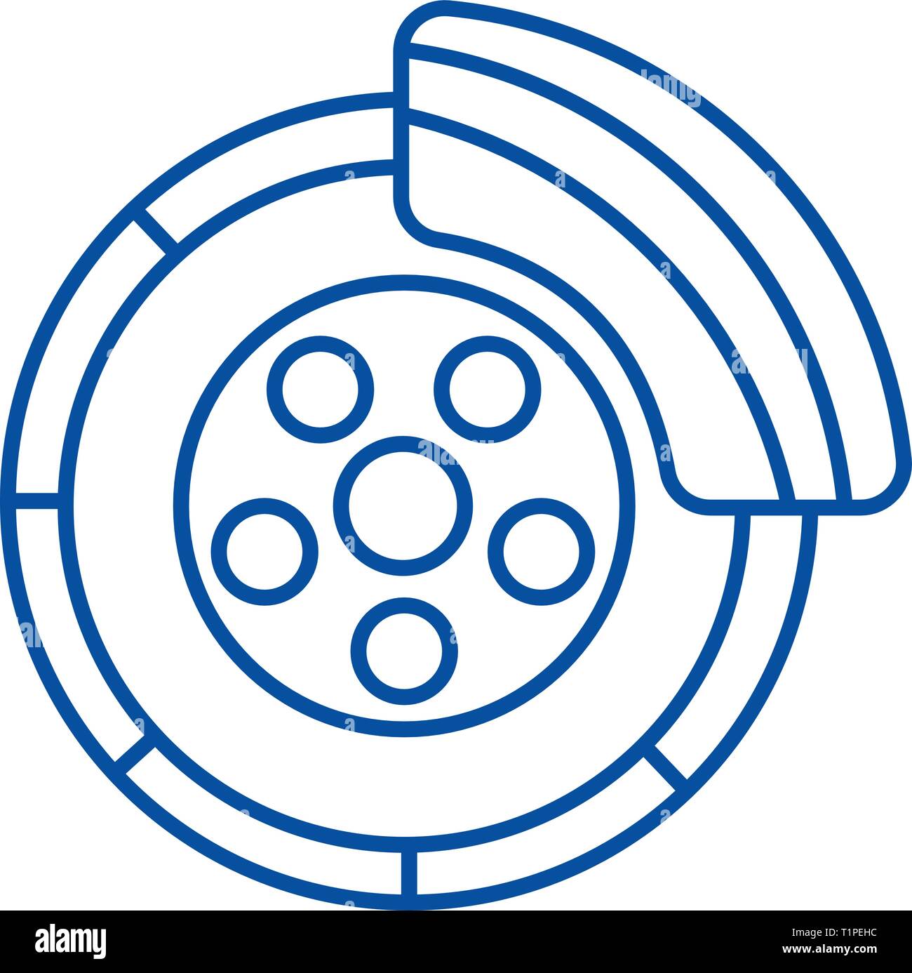 Disc brake,car service line icon concept. Disc brake,car service flat