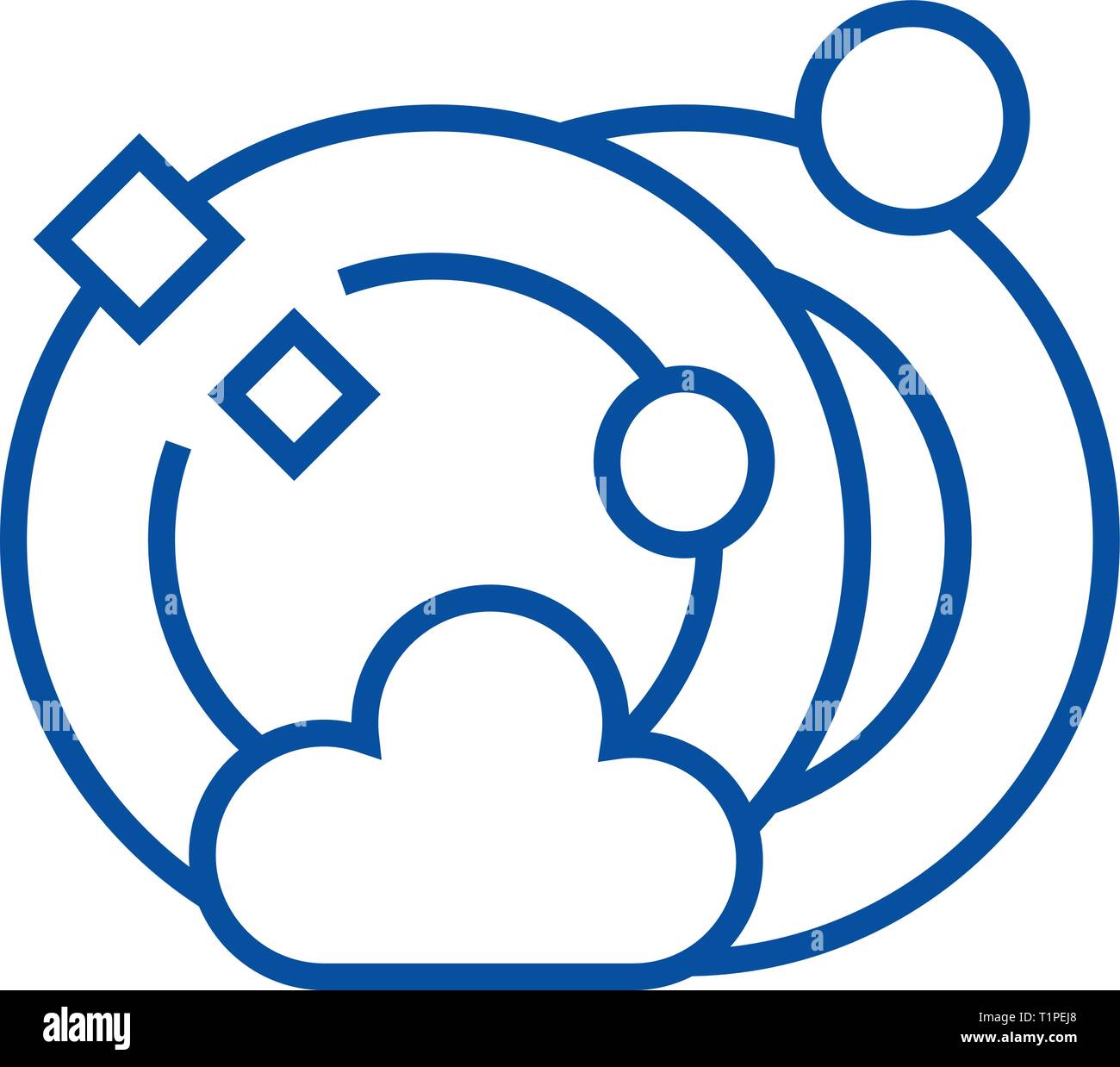 Dish washing cleaning line icon concept. Dish washing cleaning flat