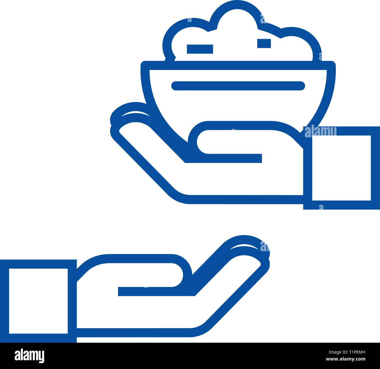 Donate food line icon concept. Donate food flat  vector symbol, sign, outline illustration. Stock Vector
